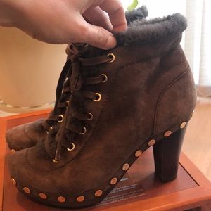 Celine shearling fur booties size 7